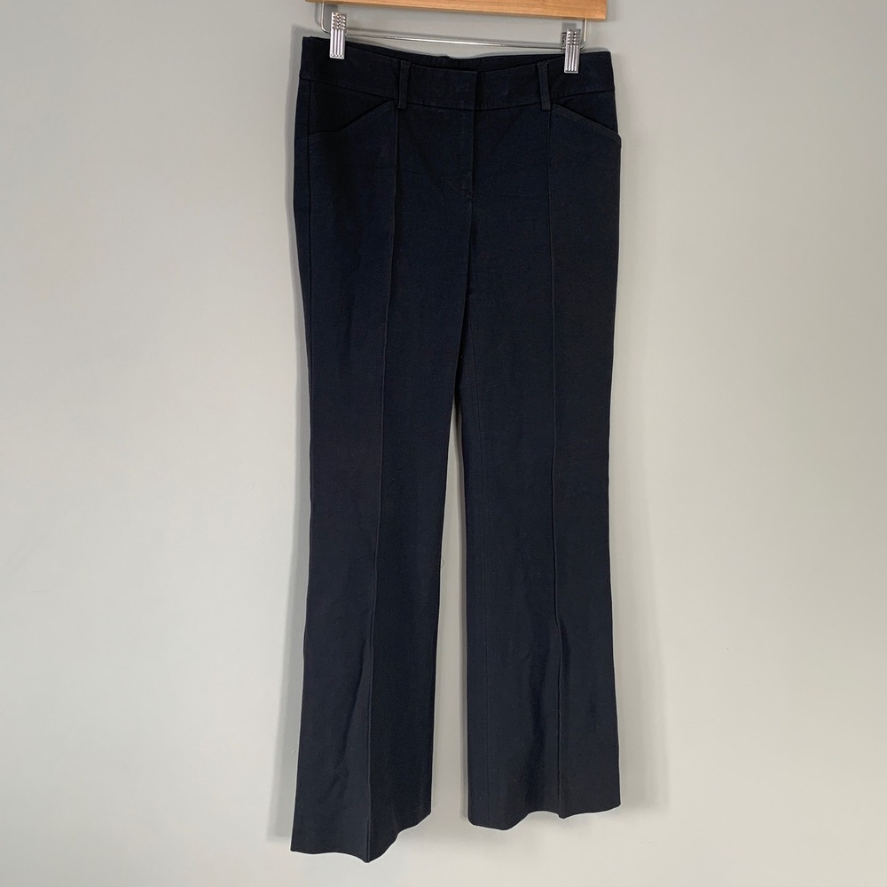 Theory Womens Size 4 Dark Grey Cotton Lycra‎ Stretch Pocket Flare Dress Pants